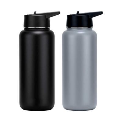 China Sustainable 18oz 32oz 64oz Double Wall Insulated Stainless Steel Sports Vacuum Flask Water Bottle With Customer Logo for sale