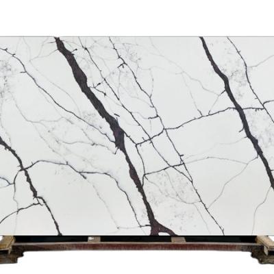 China Large Quartz Slab Color Modern Gray Black Gray Purple Veins Background Popular Artificial Quartz Stone for sale