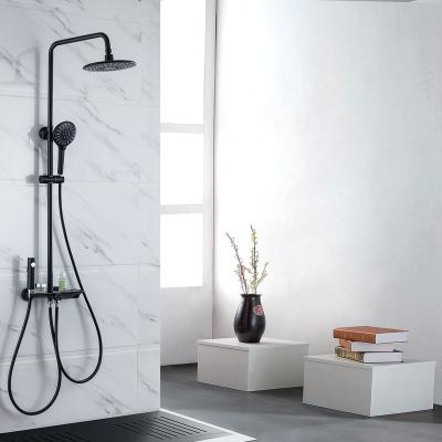 China With Sliding Bar New Luxury Wall Mounted Black Painting Shower Head Set , Shower Pressurized Shower Head Bathroom for sale