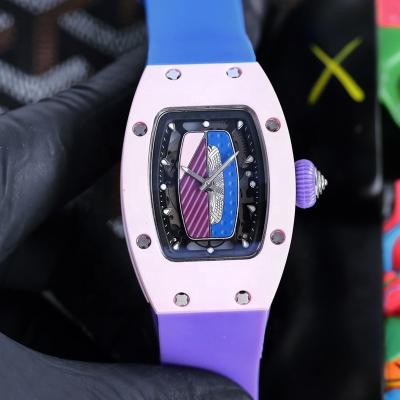 China Not Specified 2024 New Hollow out Fashion Versatile Candy Color Women's Watch Tape Watch Hot Selling Wine Bucket Watch for sale