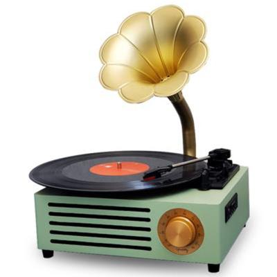 China BT Best Seller 2022 New Wooden Record Player Built In 3 Speakers Vintage Gramophone With BT Music for sale