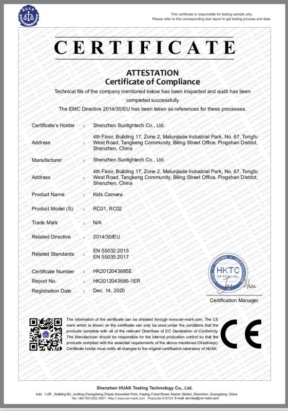 CE - Shenzhen Sunlightech Co.,Ltd