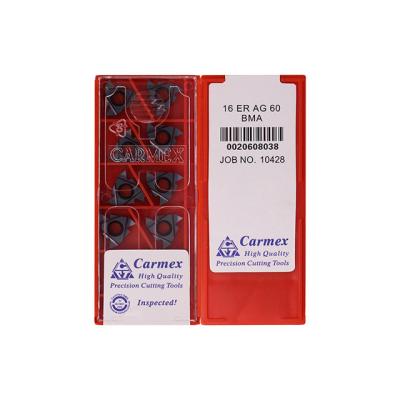 China High Performance Cutting Original CPT Carmex 16ER AG60 16ER 20UN 22ER N55 BMA CNC Carbide Threading Inserts for sale