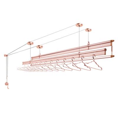 China Modern Full Aluminum Rustless Clothes Rack Ceiling Lift Cloth Hanger Wholesale for sale