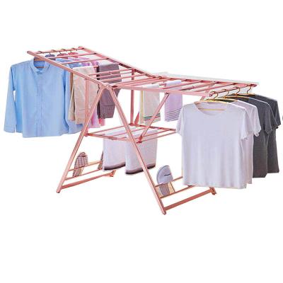 China Foshan New Balcony Folding Aluminum Winged Indoor Retractable Clothes Dryer Cloth Rack for sale