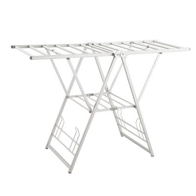 China Multifunctional Heavy Duty Hanger Stand Up Aluminum Foldable Clothes Drying Hanging Rack for sale