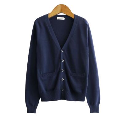 China School Good Quality V Neck Pattern School Open Front Knitting Cardigan For Sweater for sale