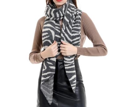 China 2023 Women Fashion Design Zebra Scarf Acrylic Knitted Scarf for sale