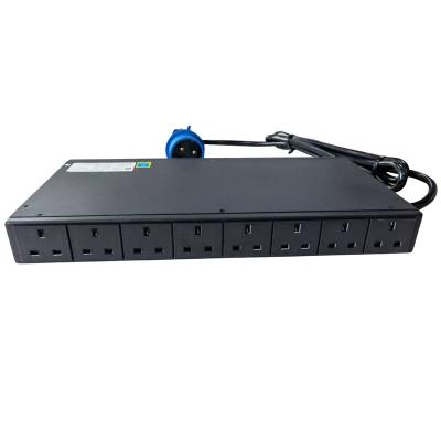 China Aluminum Alloy Smart Pdu 32a 250v Pdu 8ports Uk Type High Power Pdu Rack Mount for sale