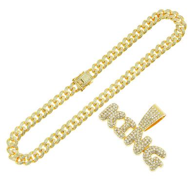 China Hip Hop Jewelry/Moissanite Hip Hop Jewelry Letter Necklace Men's Necklace For Men for sale