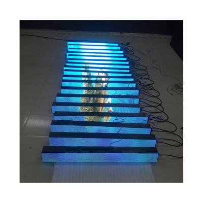 China Step Stair Led Sign Ladder Screen Full Color Led Indoor Creative Led Display for sale