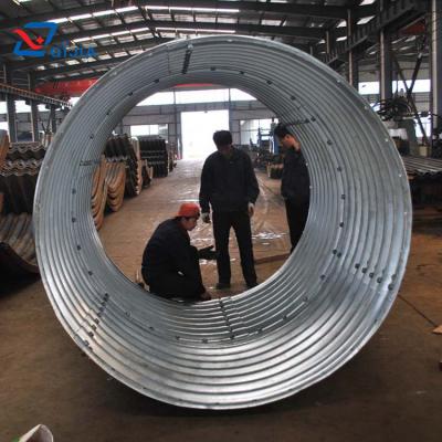 China Corrugated Structure Pipe Three Plates Set Steel Pipe Culvert for sale