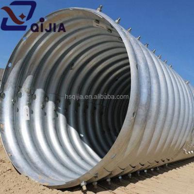 China Structure pipe screw corrugated steel culvert corrugated steel pipe made from Hengshui qijia for sale