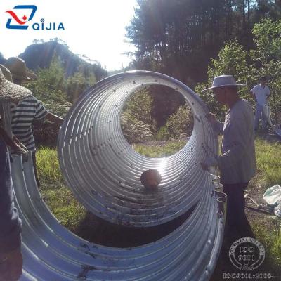 China Structure Pipe Two Half Round Corrugated Steel Plate Set Galvanized Corrugated Steel Pipe Culvert for sale