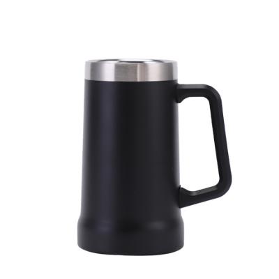 China Sustainable 709ml Insulated Stanley Heavy Beer Mug Keep Cold Stainless Steel Tumbler With Handle Powder Coated Mug for sale