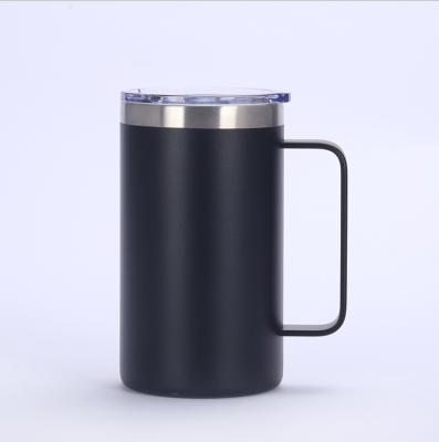 China 20oz Disposable Coffee Mug Wall Stainless Steel Vacuum Insulated Double Tumbler With Handle for sale