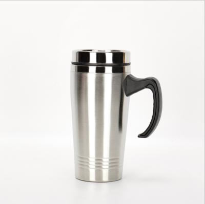 China Disposable 450ml Stainless Steel Coffee Travel Cup With Handle for sale