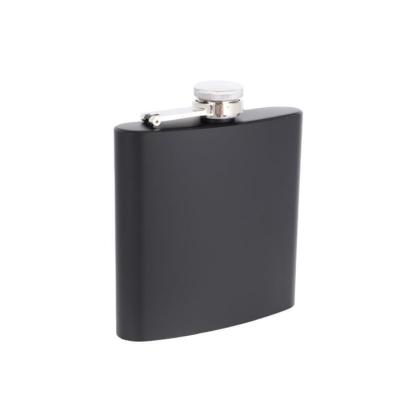 China Gift Giving Matte Black Stainless Steel Hip Flask 6oz for sale