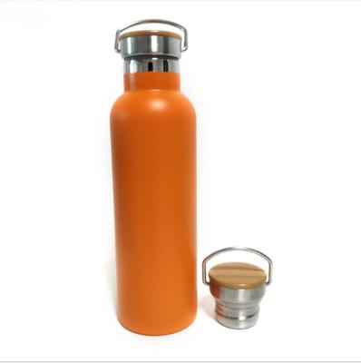 China Business 2021 Outdoor 1000ml With Lid Sports Water Bottle Bamboo Stainless Steel Vacuum Insulated Cup for sale