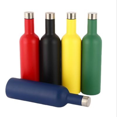 China Sustainable Hot Selling 750ml Double Wall Stainless Steel Wine Bottle Eco Friendly Insulator for sale