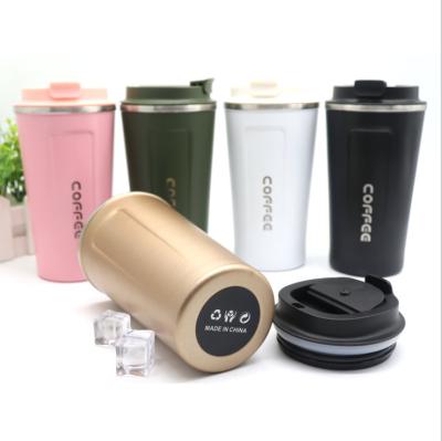 China 400/500ML Custom Color Disposable Logo Acceptable Coffee Travel Mug, Travel Mug Stainless Steel for sale