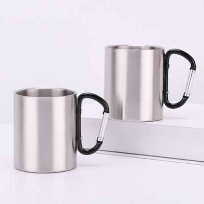 China 2020 new arrivals 300ml double wall stainless steel disposable cup with hander for sale