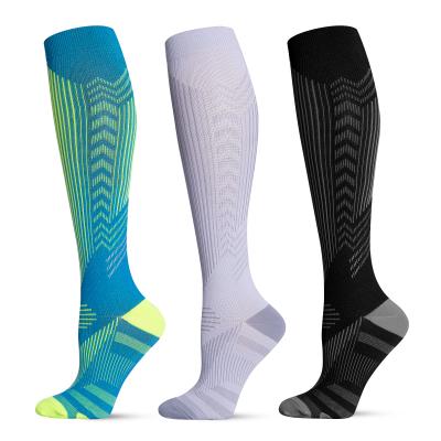 China Sports Breathable Knee High Compression Reflective Golf Fashion Top Quality Running Socks for sale