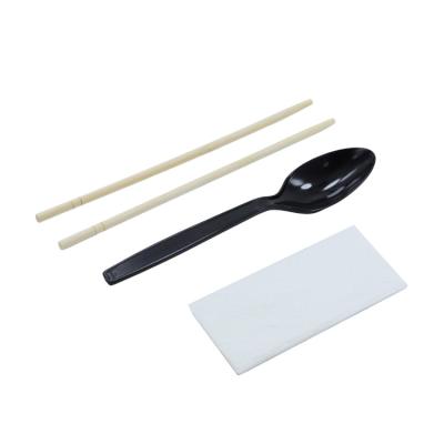 China High Quality Disposable Natural Wooden Spoon Travel Fork Bamboo Chopstick Set Paper Customized for sale