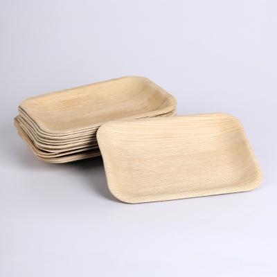 China Disposable Eco-Friendly Biodegradable Bamboo Dishes, Palm Leaf Square Dishes for sale