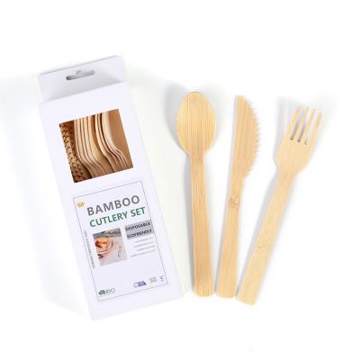 China Wholesale Disposable Bamboo Wooden Knife Spoon Fork Cutlery Utensil Set Customized for sale