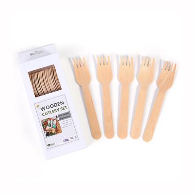 China Disposable Environmental Friendly Good Quality Single Disposable Food Wooden Fork for sale