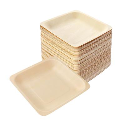 China Customized Eco Friendly Disposable Biodegradable Disposable Fruit Dish Wooden Bamboo Party for sale