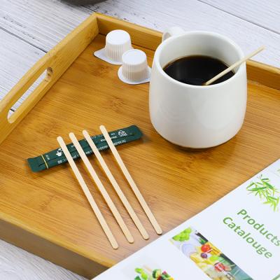 China Minimalist wholesale beverage customized natural wooden bamboo stir stick coffee stirrer for sale