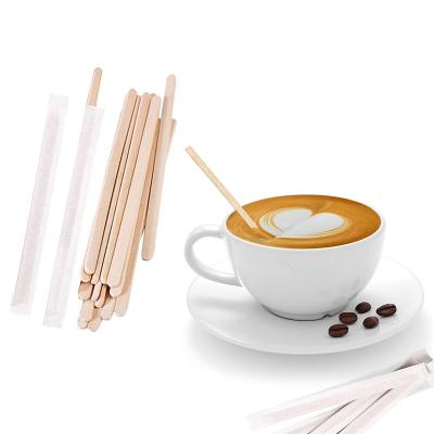 China Sustainable high quality eco-friendly disposable wooden coffee stirrer, 100% nature wood stick with customize size, packaging, logo for sale