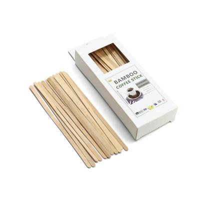 China Minimalist Disposable Eco Friendly Biodegradable Stir Stick Coffee Stirrer Paper Box Wooden Package for sale