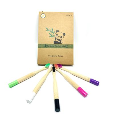 China 100% Natural Eco-Friendly Certified Reusable Eco Friendly Round Handle Child Travel Toothbrush Private Label Bamboo Case for sale