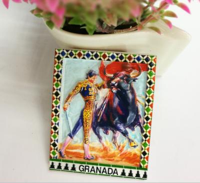 China Hot Spanish Promotion Bullfighting Resin Fridge Magnet Spain Souvenir Gift for sale