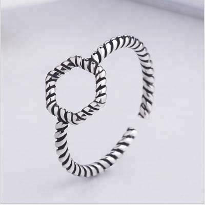 China Hot Selling Customizable Vintage Fashion Vintage Silver Ring for sale