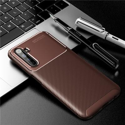 China Hot Selling Amazon 3 Colors Business Silicone Phone Case Soft Flexible Carbon Fiber Back Cover For Realme 6 pro for sale