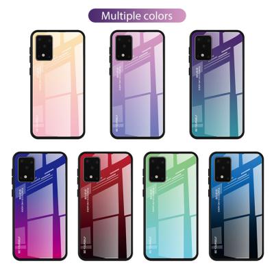 China New Arrival Hot Sale Gradient Tempered Glass Case Shockproof For S20 Plus S11 Back Cover Case S21 A02 A32 for sale