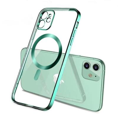 China Original Anti-fall Phone Case Color TPU Wireless Cell Phone Charging Bags For 11 Pro Case 12 Phone Cover for sale