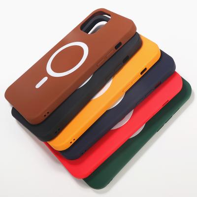 China magsafing Phone Case Anti-fall Magnetic Shockproof Magnetic Silicone Case Phone Case For 12/13 Phone Cover for sale