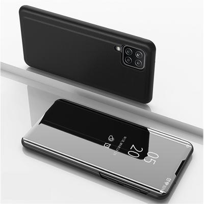 China New Arrials View Waterproof Stand Plated Plating Mirror Smart Flip Cover Mobile Phone Case For Samsung A22 4G for sale