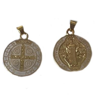 China High Quallity Religious Multicolor Saint Benedict Medal Catholic Gold Plated SB Medal Coin San Benito Gift for sale