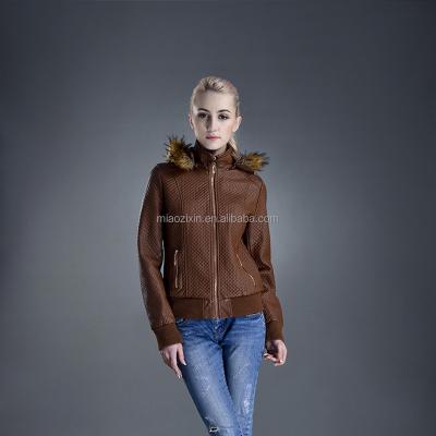 China 2020 Breathable High Quality Jacket With Hat PU Leather Women Cool Beautiful Jacket for sale