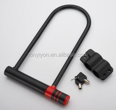 China Hot Selling Bike and Motorcycle Security Factory Provided High Quality 14mm Steel Shackle Bike Bicycle Lock ABS Cover for sale