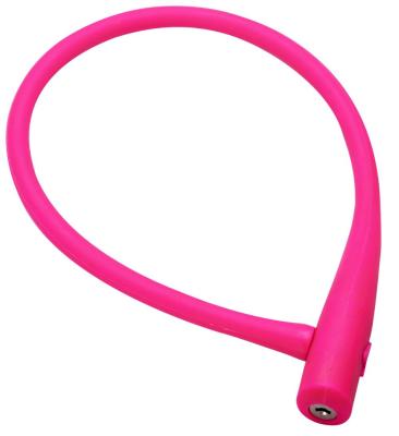 China Bicycle and Motorcycle Security Silicone Lock with Heart or Plum Flower Sign Highly Flexible Bicycle Lock for sale