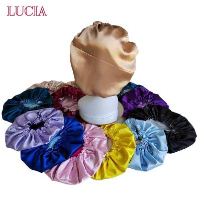 China European and American style twine drawstring double layer satin luxury ladies sleep custom sublimation hair girl adjustable silk hood for sale