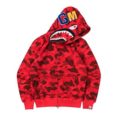 China Bape Anti-wrinkle Shark Monkey Camouflage Hoodie Fashion Zipper Adult Teenage Girls Casual Full Sweater High Quality Bape Jacket for sale