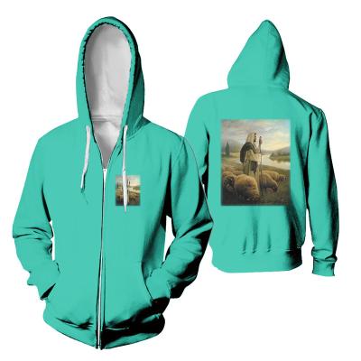 China Custom Anti-Wrinkle Mens Sublimation Zipper All Over Print Hoodies Full Digital Print Sublimated Hoodie for sale